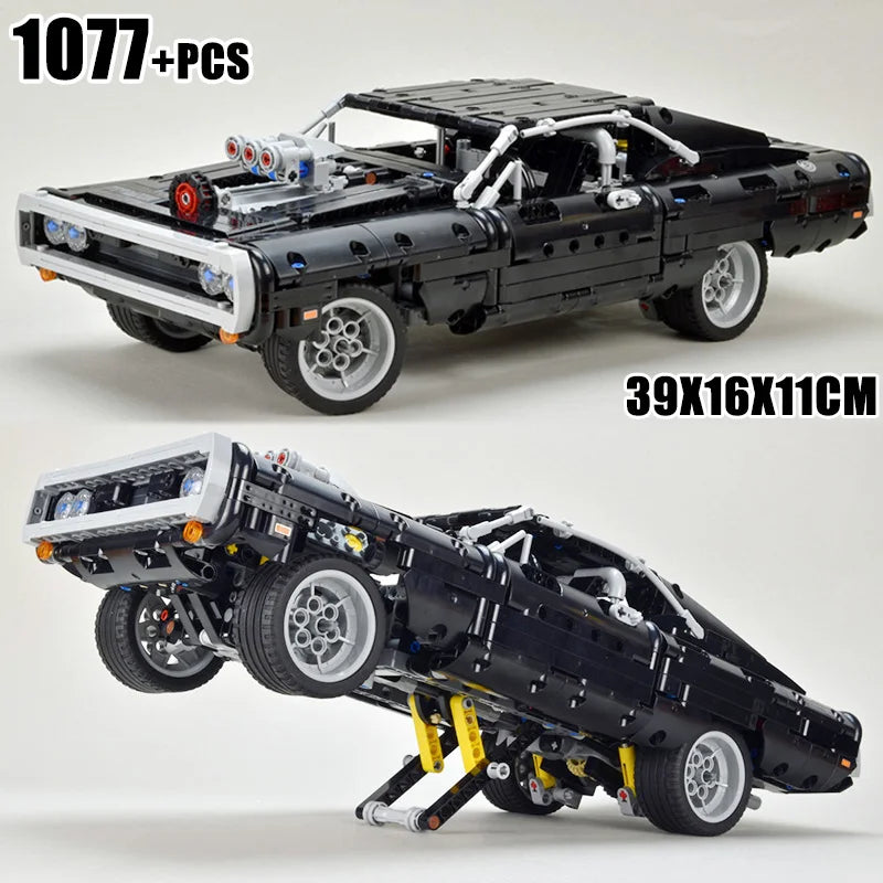 MOC Technic Dodge Charger Racing Car Model Building Blocks 1077PCS 42111 Movie Fast & Furious