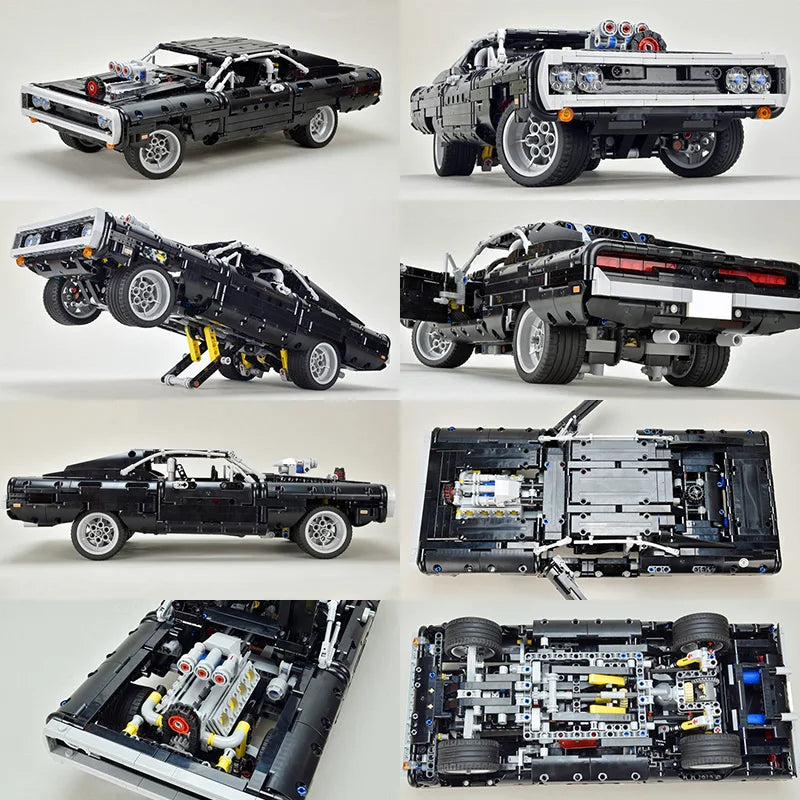 MOC Technic Dodge Charger Racing Car Model Building Blocks 1077PCS 42111 Movie Fast & Furious