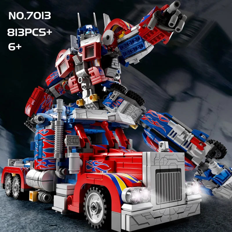 MOC 2 in 1 Deformation OptimusPrime BubbleBee Autobot Assembling Building Blocks