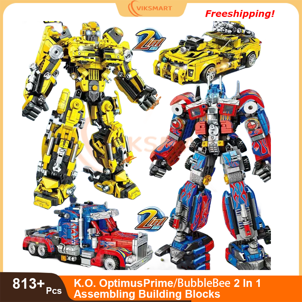 MOC 2 in 1 Deformation OptimusPrime BubbleBee Autobot Assembling Building Blocks