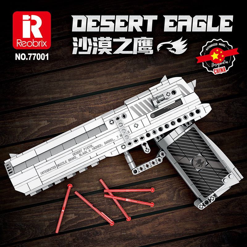 Reobrix 408pcs DESERT EAGLE Pistol Fireable Assembling Building Blocks