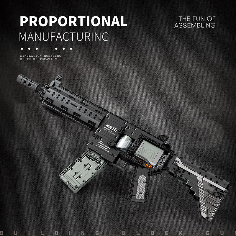 Reobrix 77004 1188Pcs M416 Maschine Gun Fireable Assembling Building Blocks