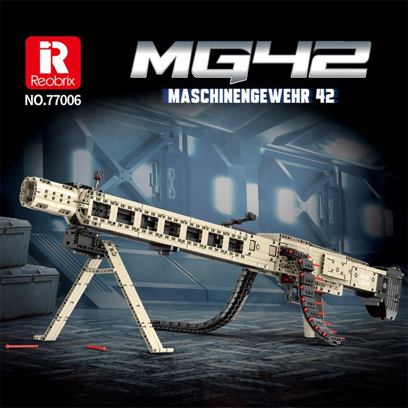 Reobrix 77006 Mg42 Maschine Gun Maschinengewehr Auto-Fireable by Power Building Blocks