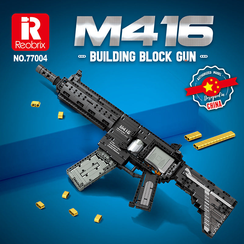 Reobrix 77004 1188Pcs M416 Maschine Gun Fireable Assembling Building Blocks