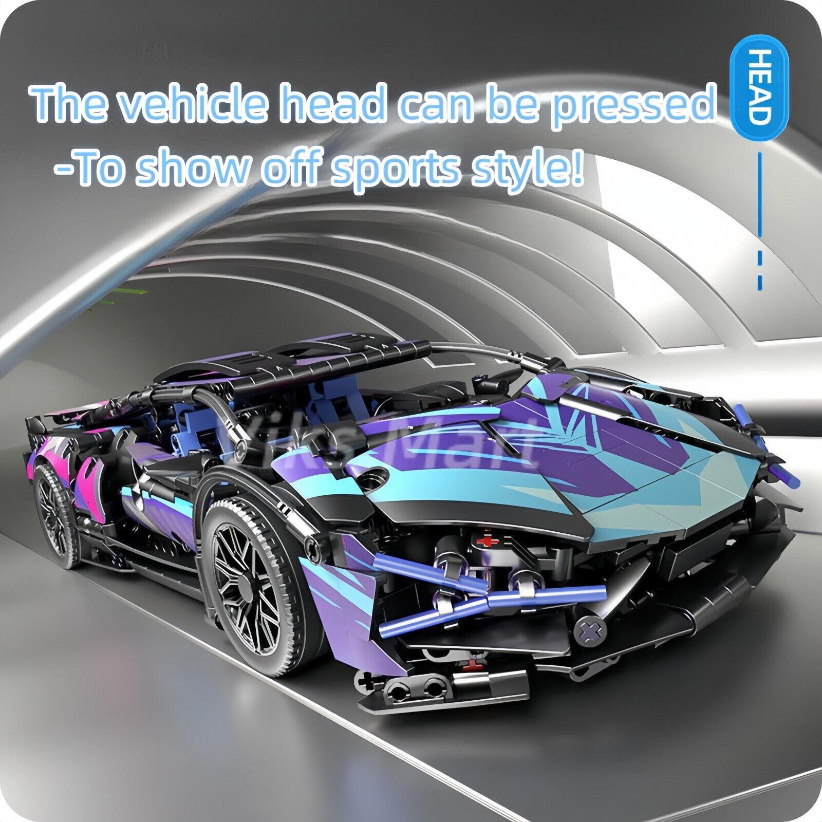 Purple Cyberpunk Racing Car Model