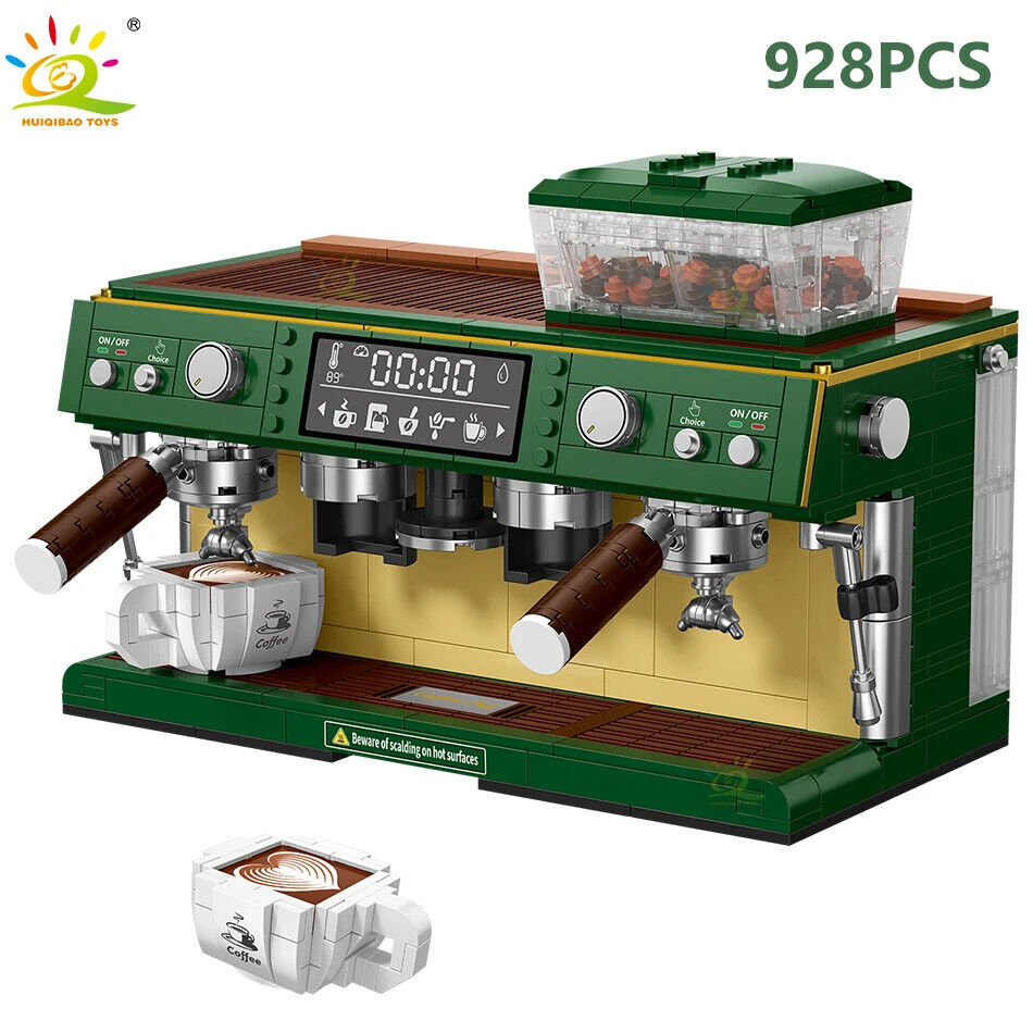 928PCS MOC Coffee Machine Model Achitecture Assembly Building Blocks